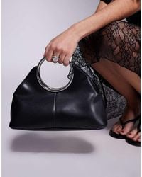 River Island - Pochette Nera Con Manici Ad Anello - Lyst
