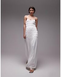 SNDY'S - Vestito Lungo Con Spalline Sottili Arricciato Con Fondo Allungato - Lyst