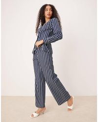 Glamorous - High Waisted Drawstring Straight Leg Trousers - Lyst