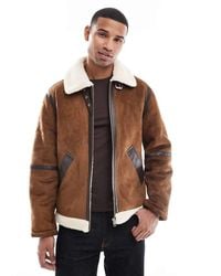 Jack & Jones - Faux Suede Aviator Jacket - Lyst