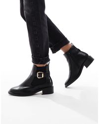 SEQWL - Latte Buckle Detail Refined Chelsea Boots - Lyst