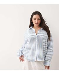 ASOS - Asos Design Curve Linen Blend Shirt - Lyst
