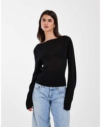 & Other Stories - Pure Cotton Ribbed Waist Open Neck Light Knitted Top - Lyst