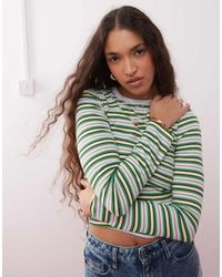 Miss Selfridge - Gestreepte Top Met Lange Mouwen - Lyst