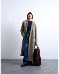 TOPSHOP - Jas Van Geborsteld Wol Met 3 Knopen - Lyst