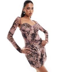 Murci - – exklusiv –, langärmliges netzstoff-minikleid - Lyst