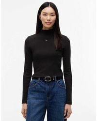Tommy Hilfiger - Mock Neck Long Sleeve Top - Lyst