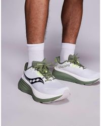 Saucony - Zapatillas De Deporte Blancas Y Verde Oliva Para Correr Hurricane 24 De - Lyst