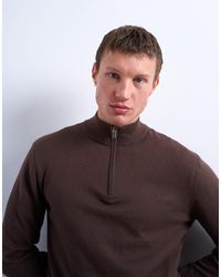 TOPMAN - Essential Knitted 1/4 Zip Funnel - Lyst