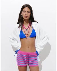 Pull&Bear - Gestreepte Gebreide Short - Lyst
