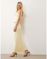 Fashionkilla - Exclusive Double Sculpted Slinky Lace Trim Maxi Skirt - Lyst