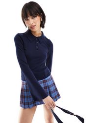 Noisy May - Long Wide Sleeve Polo Top - Lyst