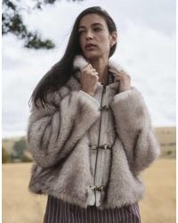 Daisy Street - Buckle Faux Fur Coat With Hood - Lyst