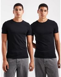 ASOS - – 2er-pack körperbetonte basic-t-shirts - Lyst