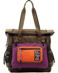 Desigual - Großer Mehrpositionsrucksack Aus Nylon, Damen, Polyester, Grün - Lyst