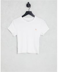Abercrombie & Fitch – kurzes t-shirt - Weiß
