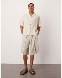ASOS - Smart Oversized Bermuda Shorts With Texture-white - Lyst