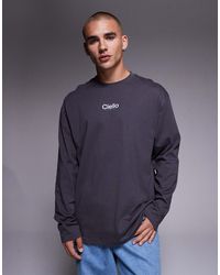 ASOS - Heavyweight 240gsm Relaxed Fit Long Sleeved T-shirt With Chest Print - Lyst