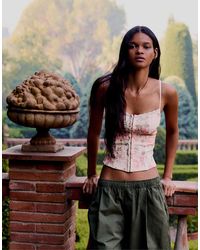 Bershka - Corset-style Strappy Top - Lyst