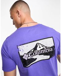 Columbia - Camiseta morada con estampado gráfico en la espalda rapid ridge exclusiva en asos - Lyst