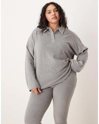 ASOS - Asos Design Curve Mix & Match Lightweight Fleece Collared Sweater - Lyst
