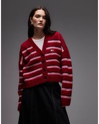Tommy Hilfiger - Cárdigan Y Rosa A Rayas Con Parche De Punto Mullido De - Lyst