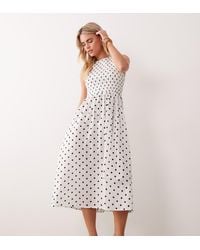 JDY Petite - Sleeveless Smock Midi Dress With Shirring - Lyst
