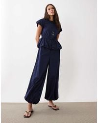 ASOS - Jumpsuit With Peplum And Balloon Legs - Lyst