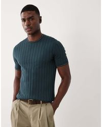 Mango - Ribbed T-Shirt With Contrast Tipping - Lyst