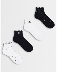 New Look - 4 Pack Daisy Frill Top Socks - Lyst