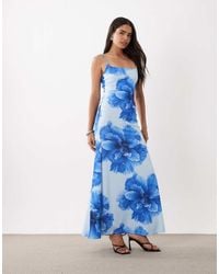 ASOS - Square Neck Maxi With Open Lace Up Back - Lyst