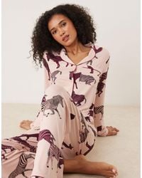 Chelsea Peers - Poly Long Sleeve Revere Pyjama Set - Lyst