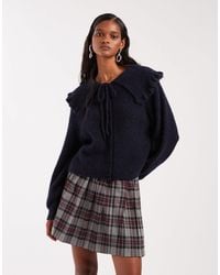 & Other Stories - Alpaca And Wool Oversized Collar Tie Up Knitted Cardigan - Lyst