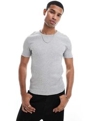 New Look - Muscle Fit Ribbed T-Shirt - Lyst