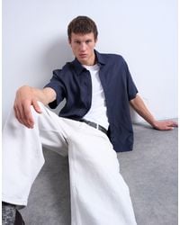 TOPMAN - Relaxed Fit Short Sleeve Twill Shirt - Lyst