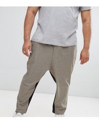 ASOS Plus Drop Crotch Tapered Smart Trouser - Natural