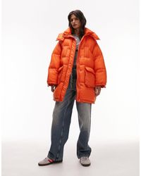 TOPSHOP - Hooded Puffer Jacket - Lyst