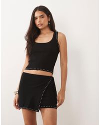 Mango - Regaliz Studded Wrap Mini Skirt Co-ord - Lyst