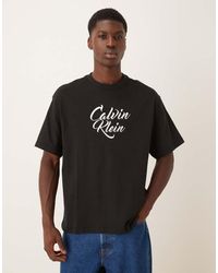 Calvin Klein - Large Script Graphic T-Shirt - Lyst