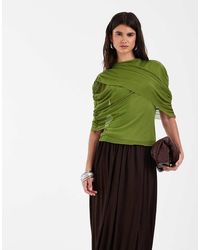 Vero Moda - Half Sleeve Cape Detail Top - Lyst