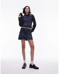 TOPSHOP - Mini-jupe d'ensemble en jean - profond vintage - Lyst