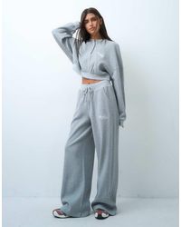 ASOS - Weekend Collective Co-ord Waffle Wide Leg jogger - Lyst