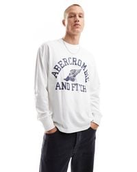 Abercrombie & Fitch - Varsity Logo Oversized Long Sleeve Top - Lyst