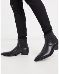Heren Schoenen voor voor Boots voor Regenlaarzen ASOS Chelsea Boots Van Imitatieleer Met Rits Aan in het Bruin voor heren 