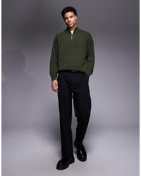 ASOS - Oversized Knitted Lambswool Half Zip Jumper - Lyst