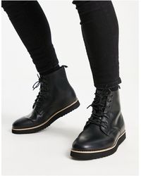 Truffle Collection - Chunky Miminal Lace Up Boots - Lyst