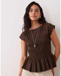 Threadbare - Jersey Cap Sleeve Shirred Top - Lyst