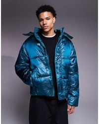 ASOS - High Shine Puffer Jacket - Lyst