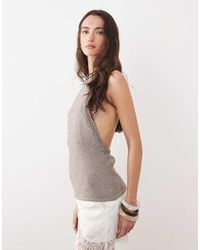ASOS - Knitted Linen Blend Halter Top - Lyst