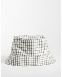 ASOS - Geruite Bucket Hat Van Seersucker - Lyst
